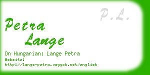 petra lange business card